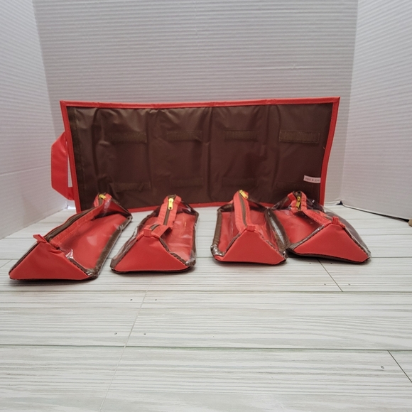 JM New York Red Roll Up Toiletry Cosmetic Bag W/Detachable Bags - Picture 9 of 13